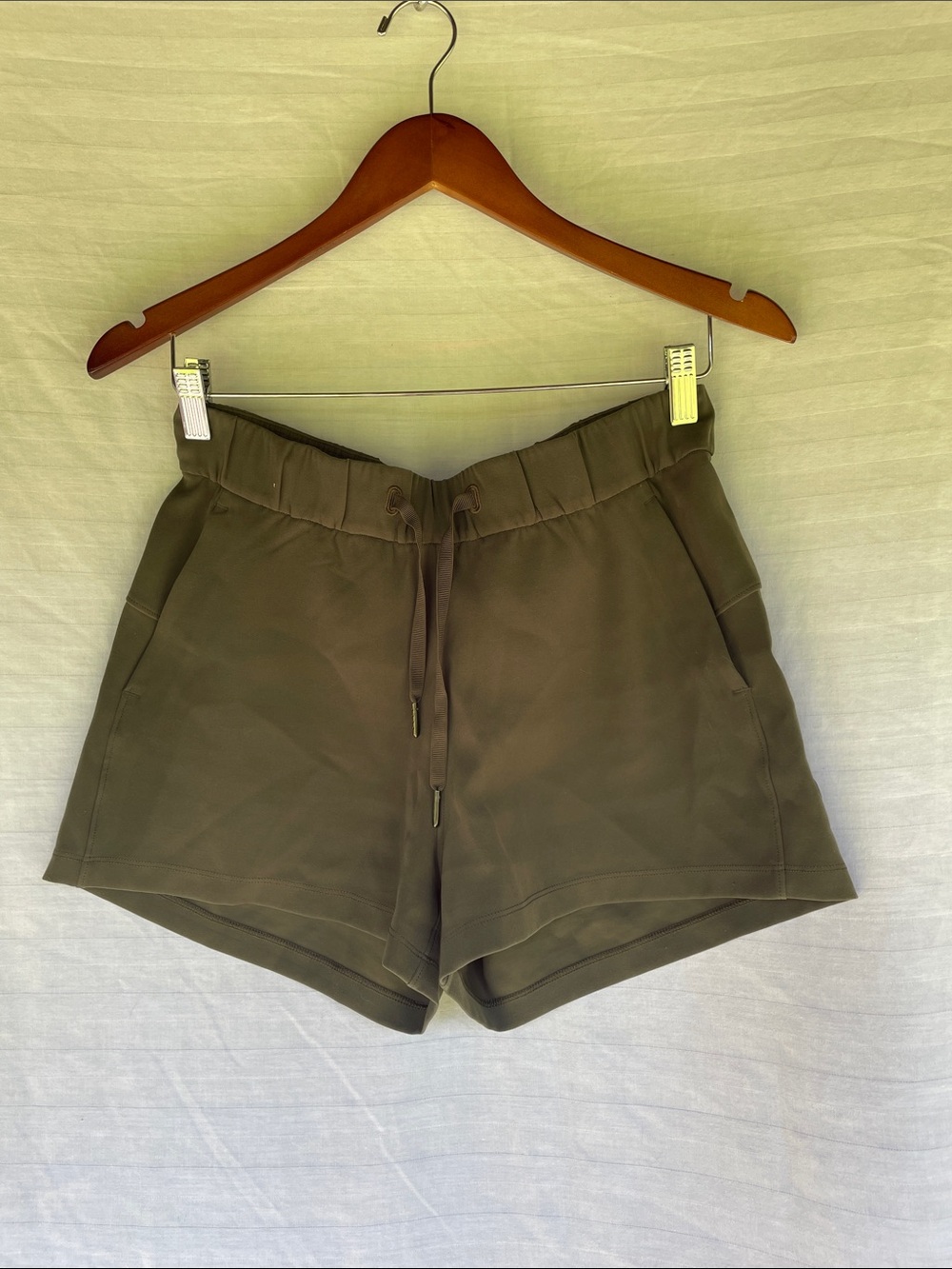 Lululemon Dark Olive Green Drawstring Casual Shorts